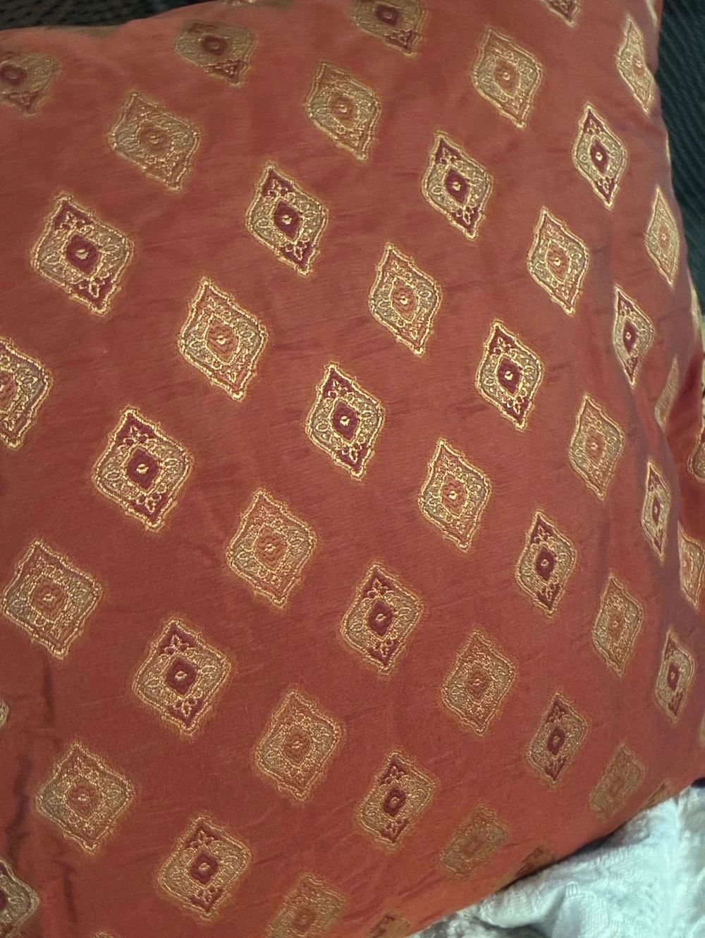 Vintage Rust Orange accent pillow